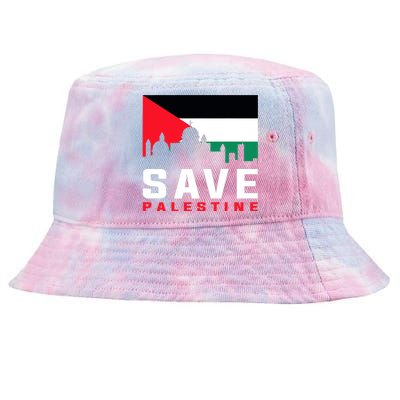 Free Palestine Gaza Flag Arabic Freedom For Palestinians Tie-Dyed Bucket Hat