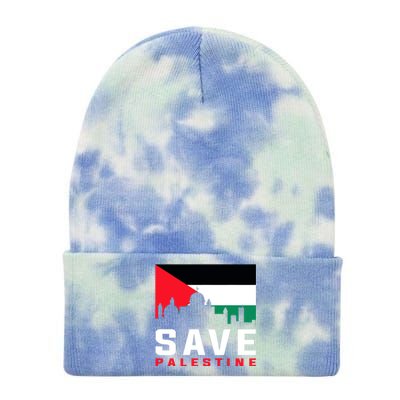 Free Palestine Gaza Flag Arabic Freedom For Palestinians Tie Dye 12in Knit Beanie