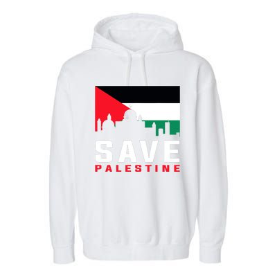 Free Palestine Gaza Flag Arabic Freedom For Palestinians Garment-Dyed Fleece Hoodie