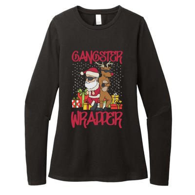 Funny Pun Gangsta Gangster Wrapper Ugly Christmas Womens CVC Long Sleeve Shirt