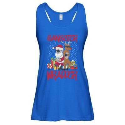 Funny Pun Gangsta Gangster Wrapper Ugly Christmas Ladies Essential Flowy Tank