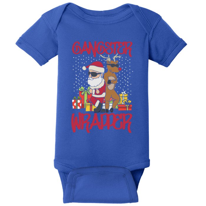 Funny Pun Gangsta Gangster Wrapper Ugly Christmas Baby Bodysuit