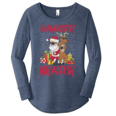 Funny Pun Gangsta Gangster Wrapper Ugly Christmas Women's Perfect Tri Tunic Long Sleeve Shirt