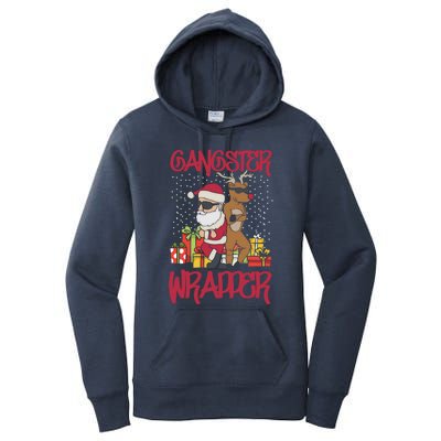 Funny Pun Gangsta Gangster Wrapper Ugly Christmas Women's Pullover Hoodie