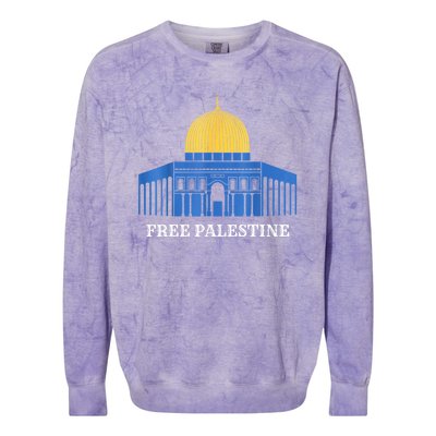 Free Palestine Gaza Palestinian Colorblast Crewneck Sweatshirt