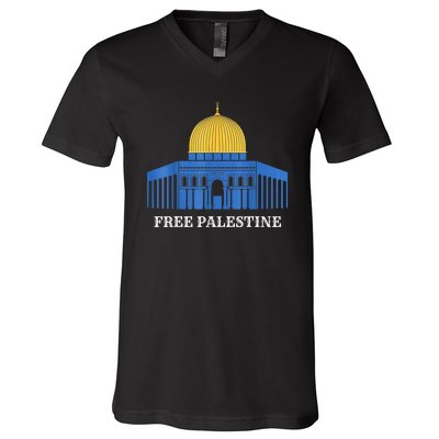 Free Palestine Gaza Palestinian V-Neck T-Shirt