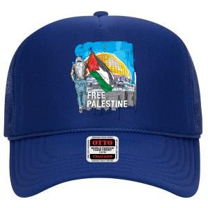 Free Palestine Gift Save Gaza Gift High Crown Mesh Back Trucker Hat