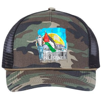 Free Palestine Gaza Palestinian Retro Rope Trucker Hat Cap