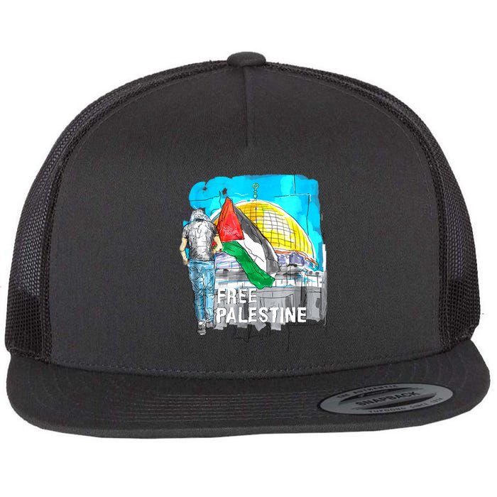 Free Palestine Gaza Palestinian Flat Bill Trucker Hat