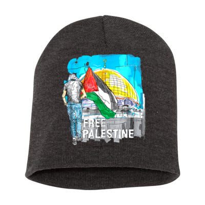 Free Palestine Gaza Palestinian Short Acrylic Beanie