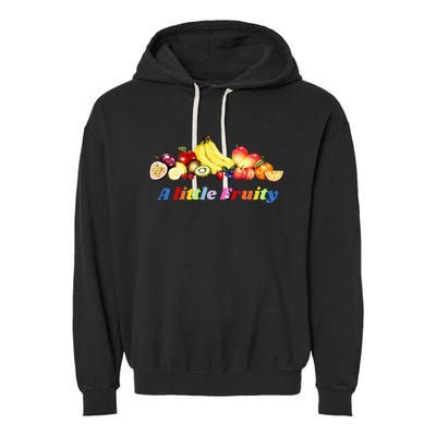 Fruity Pride Gay LGBTQ Fun Rainbow Colors Garment-Dyed Fleece Hoodie