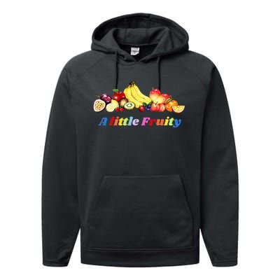 Fruity Pride Gay LGBTQ Fun Rainbow Colors Performance Fleece Hoodie