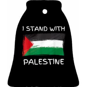 Free Palestine Gaza Flag I Stand With Palestine Freedom Ceramic Bell Ornament