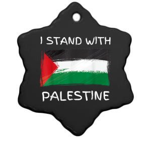 Free Palestine Gaza Flag I Stand With Palestine Freedom Ceramic Star Ornament