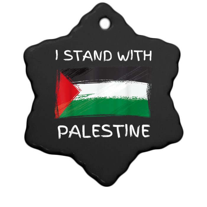 Free Palestine Gaza Flag I Stand With Palestine Freedom Ceramic Star Ornament