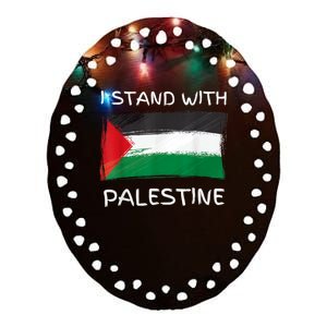 Free Palestine Gaza Flag I Stand With Palestine Freedom Ceramic Oval Ornament