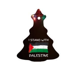 Free Palestine Gaza Flag I Stand With Palestine Freedom Ceramic Tree Ornament