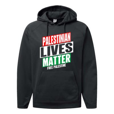 Free Palestine Gaza Palestinian Lives Matter Performance Fleece Hoodie