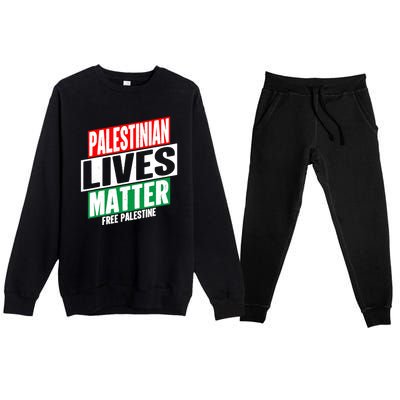 Free Palestine Gaza Palestinian Lives Matter Premium Crewneck Sweatsuit Set