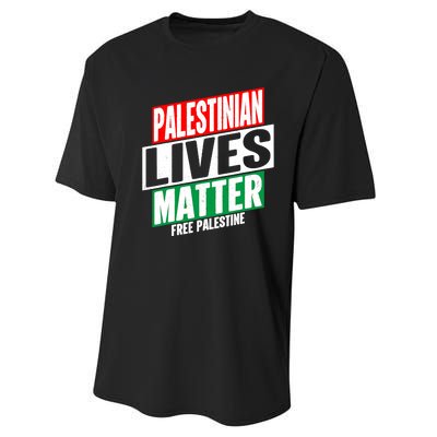 Free Palestine Gaza Palestinian Lives Matter Performance Sprint T-Shirt