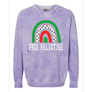 Free Palestine Gaza Palestinian Colorblast Crewneck Sweatshirt