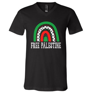 Free Palestine Gaza Palestinian V-Neck T-Shirt