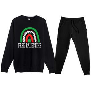 Free Palestine Gaza Palestinian Premium Crewneck Sweatsuit Set