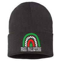 Free Palestine Gaza Palestinian Sustainable Knit Beanie