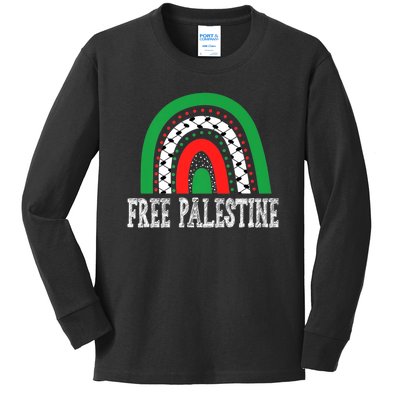 Free Palestine Gaza Palestinian Kids Long Sleeve Shirt