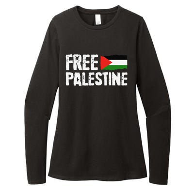 Free Palestine Gaza Flag Arabic Freedom For Palestinians Womens CVC Long Sleeve Shirt