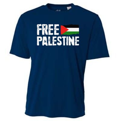 Free Palestine Gaza Flag Arabic Freedom For Palestinians Cooling Performance Crew T-Shirt