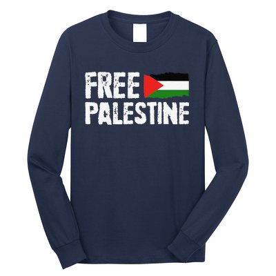 Free Palestine Gaza Flag Arabic Freedom For Palestinians Long Sleeve Shirt