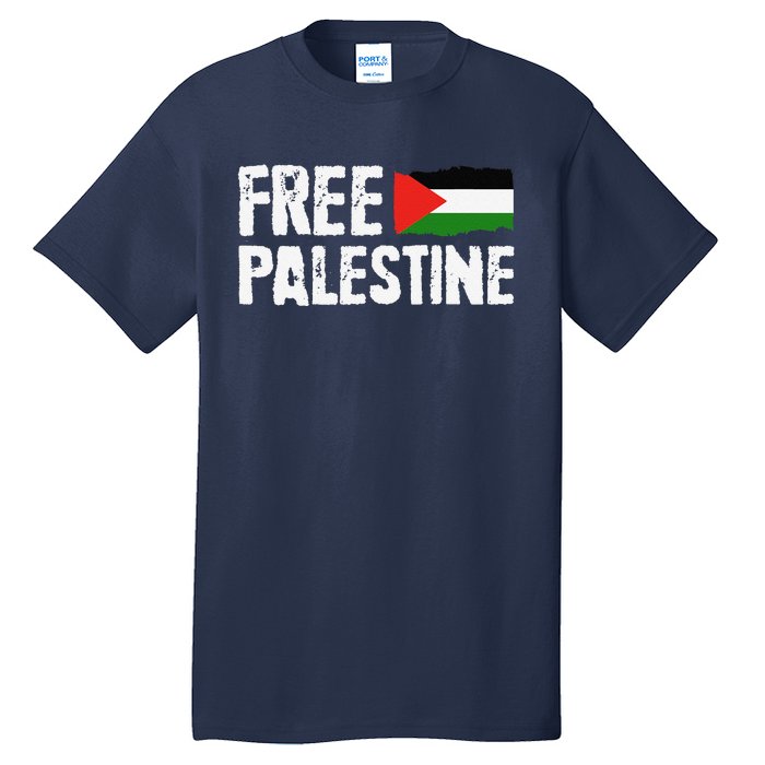 Free Palestine Gaza Flag Arabic Freedom For Palestinians Tall T-Shirt