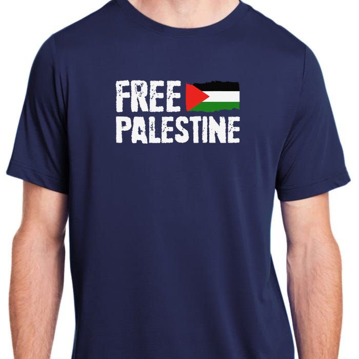 Free Palestine Gaza Flag Arabic Freedom For Palestinians Adult ChromaSoft Performance T-Shirt