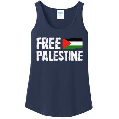 Free Palestine Gaza Flag Arabic Freedom For Palestinians Ladies Essential Tank