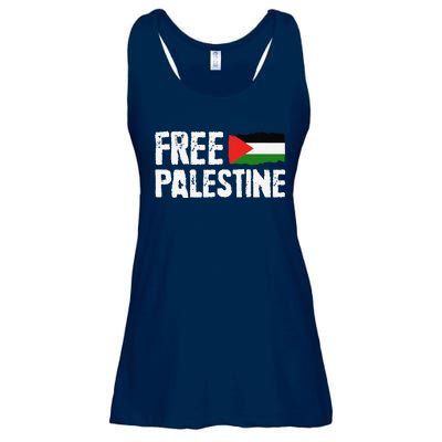 Free Palestine Gaza Flag Arabic Freedom For Palestinians Ladies Essential Flowy Tank