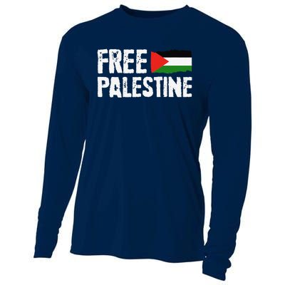 Free Palestine Gaza Flag Arabic Freedom For Palestinians Cooling Performance Long Sleeve Crew