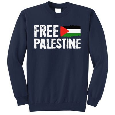 Free Palestine Gaza Flag Arabic Freedom For Palestinians Tall Sweatshirt