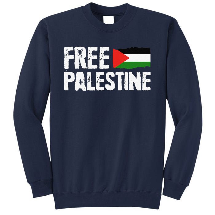 Free Palestine Gaza Flag Arabic Freedom For Palestinians Tall Sweatshirt