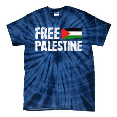 Free Palestine Gaza Flag Arabic Freedom For Palestinians Tie-Dye T-Shirt