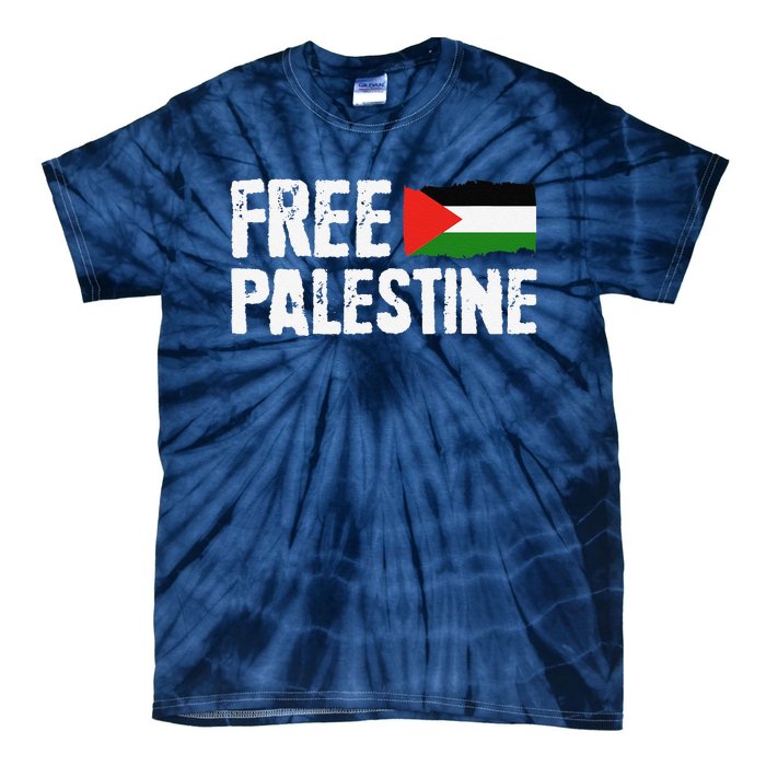 Free Palestine Gaza Flag Arabic Freedom For Palestinians Tie-Dye T-Shirt