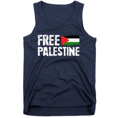 Free Palestine Gaza Flag Arabic Freedom For Palestinians Tank Top