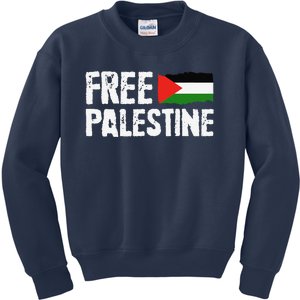 Free Palestine Gaza Flag Arabic Freedom For Palestinians Kids Sweatshirt