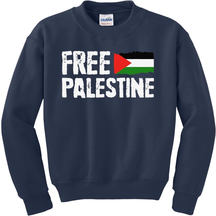 Free Palestine Gaza Flag Arabic Freedom For Palestinians Kids Sweatshirt