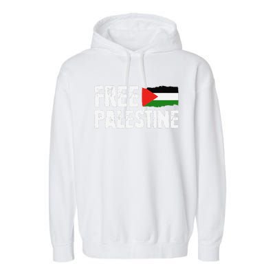 Free Palestine Gaza Flag Arabic Freedom For Palestinians Garment-Dyed Fleece Hoodie