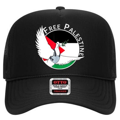 Free Palestine Gaza Palestinian High Crown Mesh Back Trucker Hat