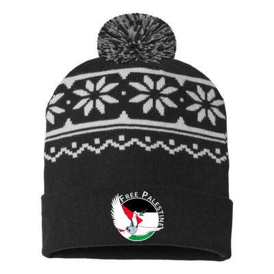 Free Palestine Gaza Palestinian USA-Made Snowflake Beanie