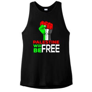 Free Palestine Gaza Palestinian Ladies PosiCharge Tri-Blend Wicking Tank