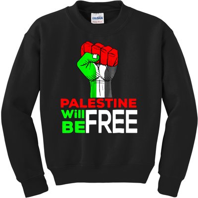 Free Palestine Gaza Palestinian Kids Sweatshirt