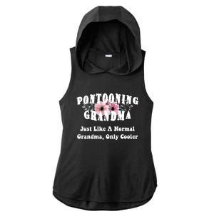 Funny Pontooning Grandma Pontoon Lover Boating Flower Cool Gift Ladies PosiCharge Tri-Blend Wicking Draft Hoodie Tank